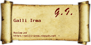 Galli Irma névjegykártya
